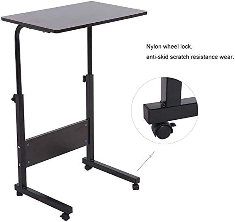 Photo 1 of 39 INCH Standing Desk Adjustable Laptop Desk with Wheels Mobile Workstation Stand up Desks for Home Office (Black)