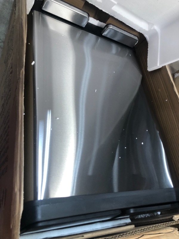 Photo 1 of iTouchless SoftStep 16 Gallon Kitchen Step Trash Can and Recycle Bin with Double Odor Filters and Removable Color-Coded Buckes