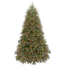 Photo 1 of 7-1/2 ft. Feel Real Jersey Fraser Medium Fir Hinged Artificial Christmas Tree with 1000 Multicolor Lights
