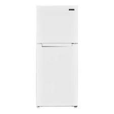 Photo 1 of 10.1 cu. ft. Top Freezer Refrigerator in White
59.4 in X  23.6 in


//nonfunctional//parts only//item powers on, but doesn't get cold// damaged corner