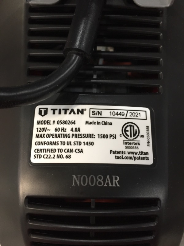 Photo 2 of Titan 0580009 ControlMax 1700 High Efficiency Airless Paint Sprayer, HEA technology decreases overspray by up to 55% while delivering softer spray
