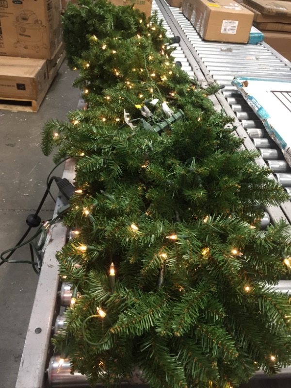 Photo 2 of 9’ Pre-lit Kingswood Fir Pencil Artificial Christmas Tree –Clear Lights