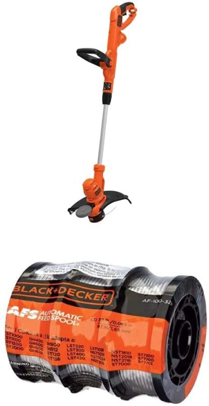 Photo 1 of BLACK+DECKER String Trimmer with Trimmer Line, 30-Foot, 0.065-Inch, 3-Pack (BESTA510 & AF-100-3ZP)
