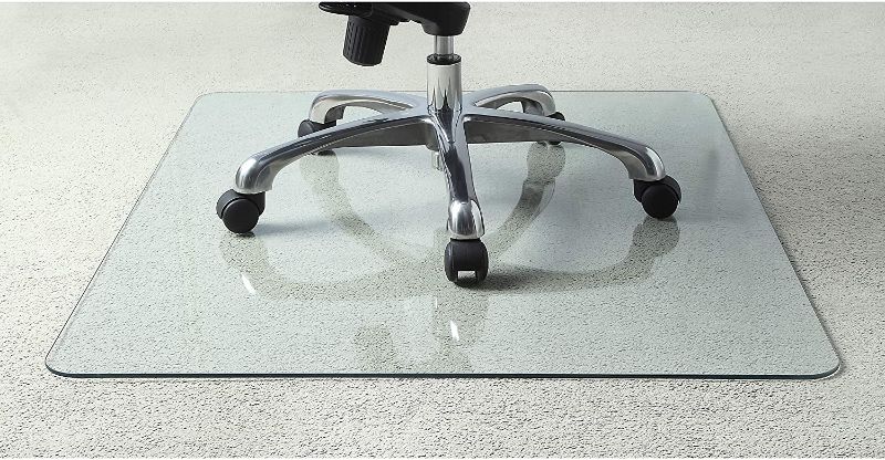 Photo 1 of Lorell Tempered Glass Chairmat Chair Mat, 50", Clear
