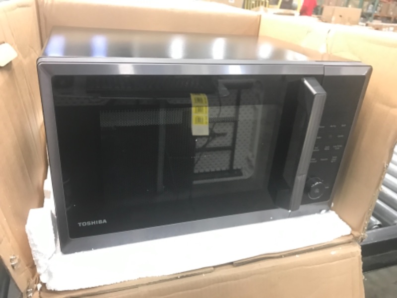 Photo 2 of Toshiba ML2-EC10SA(BS) Multifunctional Microwave Oven with Healthy Air Fry, Convection Cooking, Position Memory Turntable, Easy-Clean Interior and ECO Mode, 1.0 Cu.ft, Black Stainless Steel
