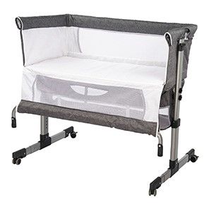 Photo 1 of Bedside Sleeper Bedside Crib, Baby Bassinet 3 in 1 Travel Baby Crib Baby Bed with Breathable Net, Adjustable Portable Bed for Infant/Baby (Gray)
