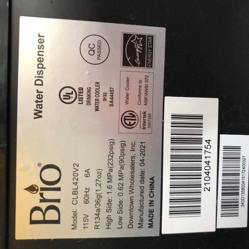 Photo 3 of ***NONFUNCTIONAL*PARTS ONLY***Brio Bottom Loading Water Cooler Water Dispenser – Essential Series - 3 Temperature Settings - Hot, Cold & Cool Water - UL/Energy Star Approved
