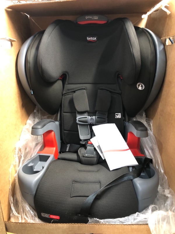 Photo 2 of Britax Grow with You ClickTight Plus Harness-2-Booster Car Seat, Jet Safewash Fabric
