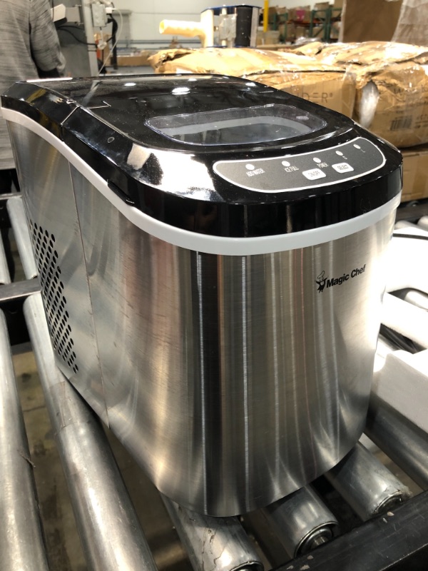 Photo 2 of 27 lbs. Portable Countertop Ice Maker in Stainless Steel
