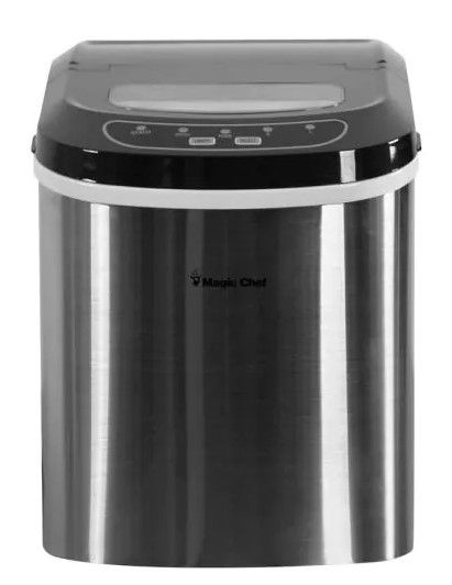 Photo 1 of 27 lbs. Portable Countertop Ice Maker in Stainless Steel
