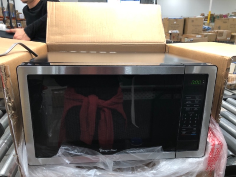 Photo 2 of 1.1 cu. ft. Countertop Microwave in Stainless Steel with Gray Cavity