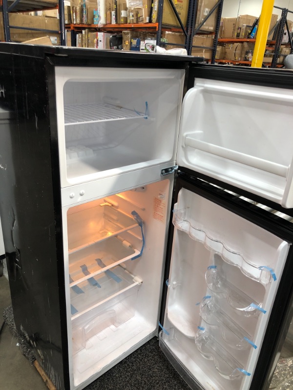 Photo 1 of 4.5 cu. ft. 2 Door Mini Fridge in Stainless Look with Freezer

