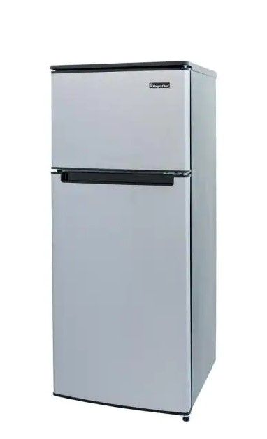 Photo 1 of 4.5 cu. ft. 2 Door Mini Fridge in Stainless Look with Freezer
