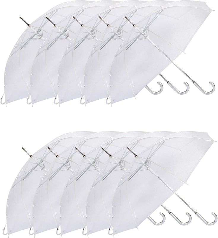 Photo 1 of Clear Wedding Umbrella, Bulk 10 Pack
