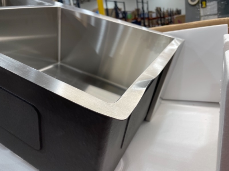 Photo 3 of 33 Farmhouse Sink Double Bowl - Lordear 33 inch Stainless Steel Kitchen Sink 16 Gauge Apron Front Double Bowl 60/40 Kitchen Farm Sink 33"X21" 60/40

