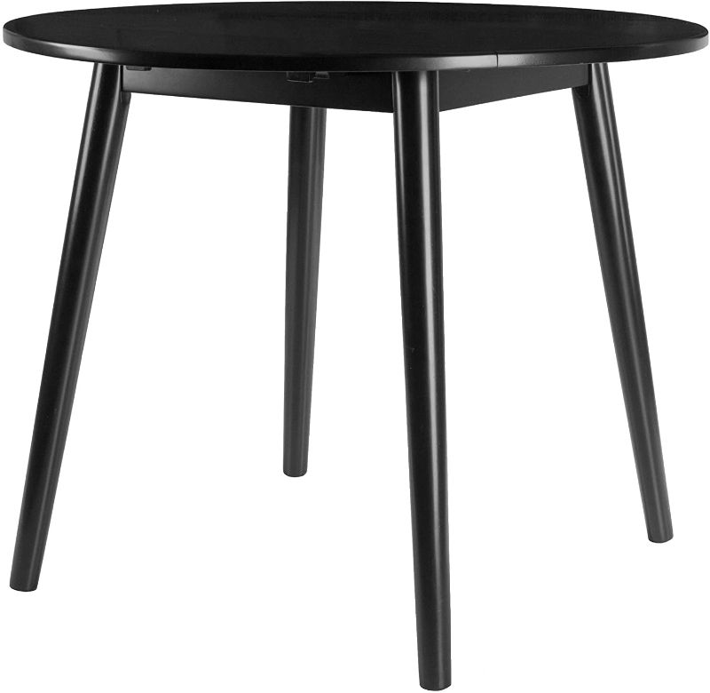 Photo 1 of 36" Moreno Round Drop Leaf Dining Table Black - Winsome