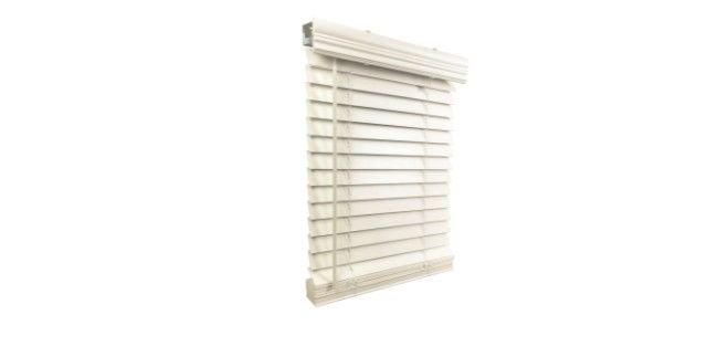 Photo 1 of 2" Cordless Faux Wood Blind 58.625" W X 36" H, Inside Mount
