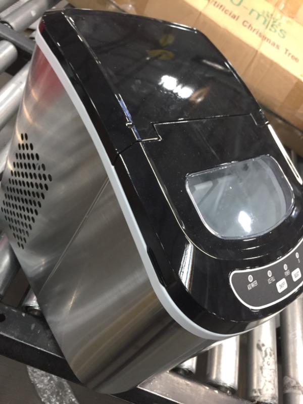 Photo 1 of 27 lbs. Portable Countertop Ice Maker in Stainless Steel

