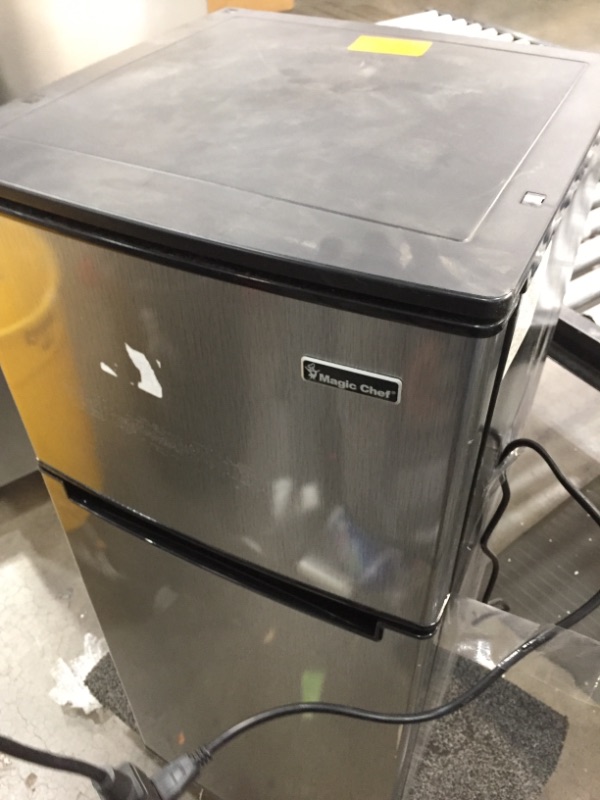 Photo 2 of 4.5 cu. ft. 2 Door Mini Fridge in Stainless Look with Freezer
