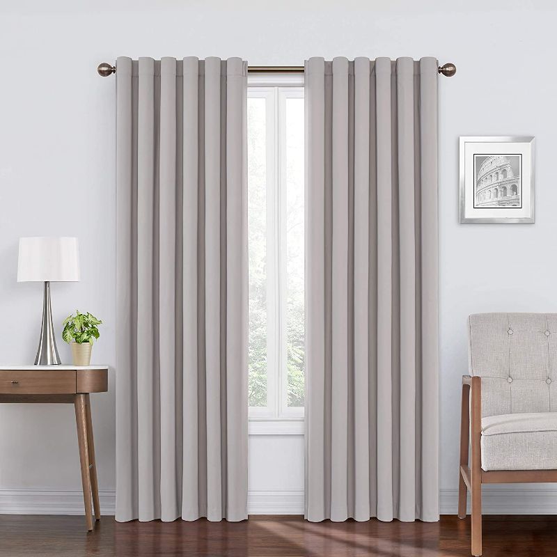 Photo 1 of 
Eclipse Bradley Thermal Insulated Single Panel Rod Pocket Darkening Curtains for Living Room, 50 in x 84 in, Pale Grey
Size:50 in x 84 in
Color:Pale Grey