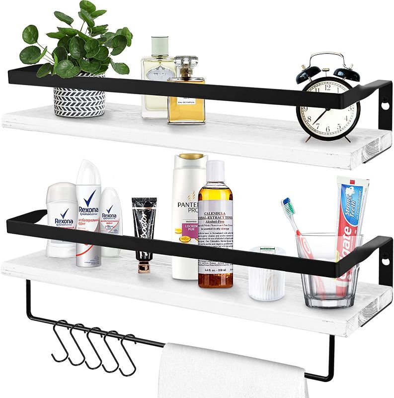 Photo 1 of Floating Shelves for Wall Set of 2, HIPPIH Rustic BLACK NOT WHITE