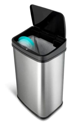 Photo 1 of 13 Gal. Stainless Steel Touchless Trash Can