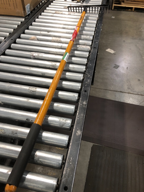 Photo 1 of 16-Tines Long Wood Handle Garden Bow Rake with Grip
