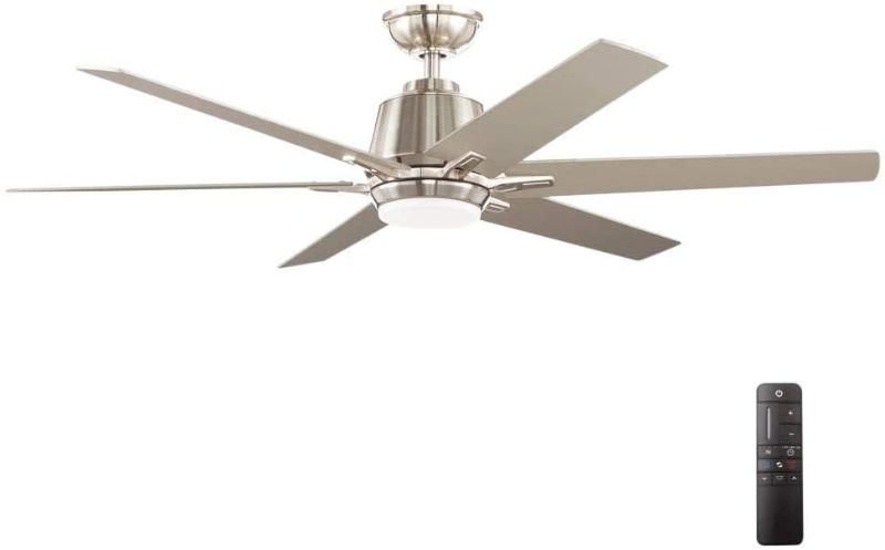 Photo 1 of 
Home Decorators Collection YG493A-BN Kensgrove 54 in. Integrated LED Indoor Brushed Nickel Ceiling Fan with Light Kit and Remote Control