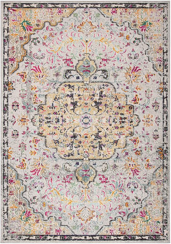 Photo 1 of 
SAFAVIEH Madison Collection MAD447G Boho Chic Medallion Distressed Non-Shedding Living Room Bedroom Accent Rug, 2'2" x 4', Grey / Gold
Size:2' 2" x 4'
Color:Grey/Gold