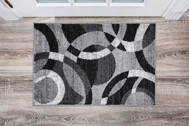 Photo 1 of 
Contemporary Modern Circles Gray Area Rug Abstract 2' x 3'
Size:2' x 3'
Color:Grey
