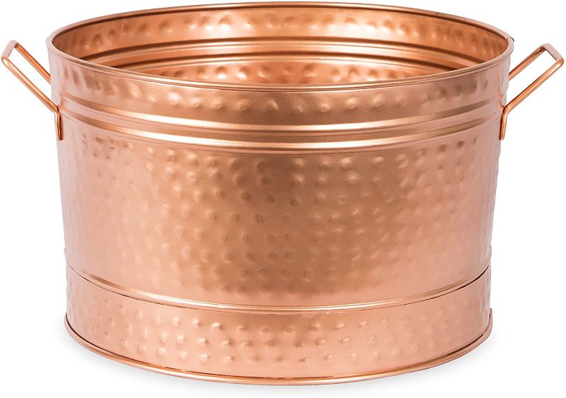 Photo 1 of 
Achla Designs C-50C CopperTub Round Hammered Copper Plated Galvanized Tub
Style:Round Hammered