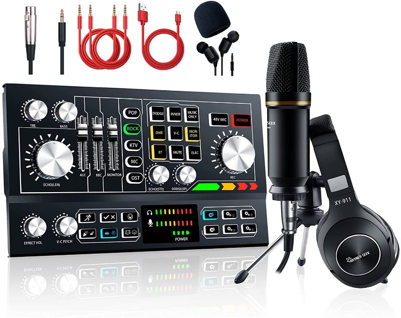 Photo 1 of 
Podcast Equipment Bundle Aluminum Alloy Panel with Studio Condenser Microphone Sound DJ Mixer Broadcast ALL-IN-ONE Audio Interface [DIY Sound Effect] For...