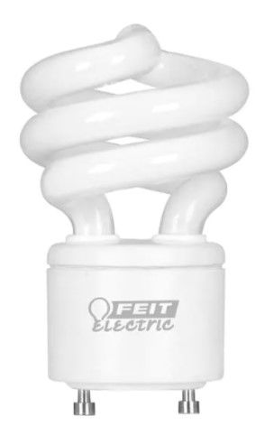 Photo 1 of 60-Watt Equivalent T3 Spiral Non-Dimmable GU24 Base Compact Fluorescent CFL Light Bulb, Cool White 4100K, 3 PKS