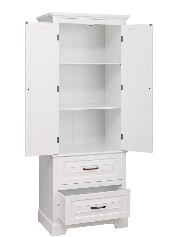 Photo 1 of **DAMAGED, MISSING HARDWARE, PARTS ONLY**
Elegant Home Fashions St. James Bathroom Storage Linen Cabinet, White