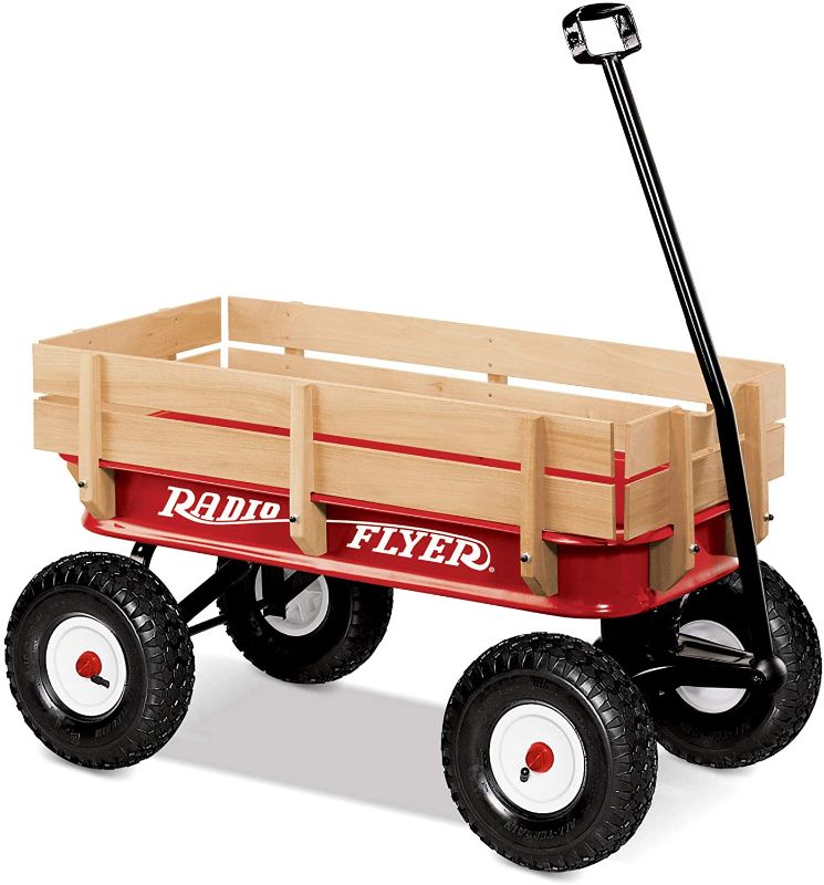 Photo 1 of **USED, MISSING HARDWARE**
Radio Flyer 36" All-Terrain Steel & Wood Wagon
