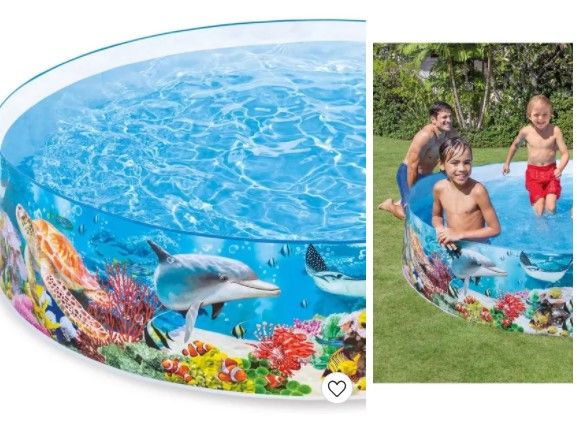 Photo 1 of **USED**
Intex 8ft x 18in SnapSet Kiddie 8 x 8 Foot Instant Swimming Pool, Deep Sea Blue
