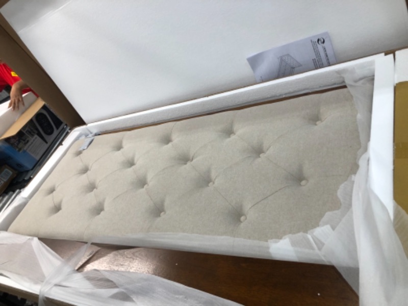 Photo 4 of **ITEM IS INCOMPLETE, BOX A ONLY*** BOX B MISSING**
Radcliff Tufted Solid Wood and Upholstered Low Profile Platform Bed