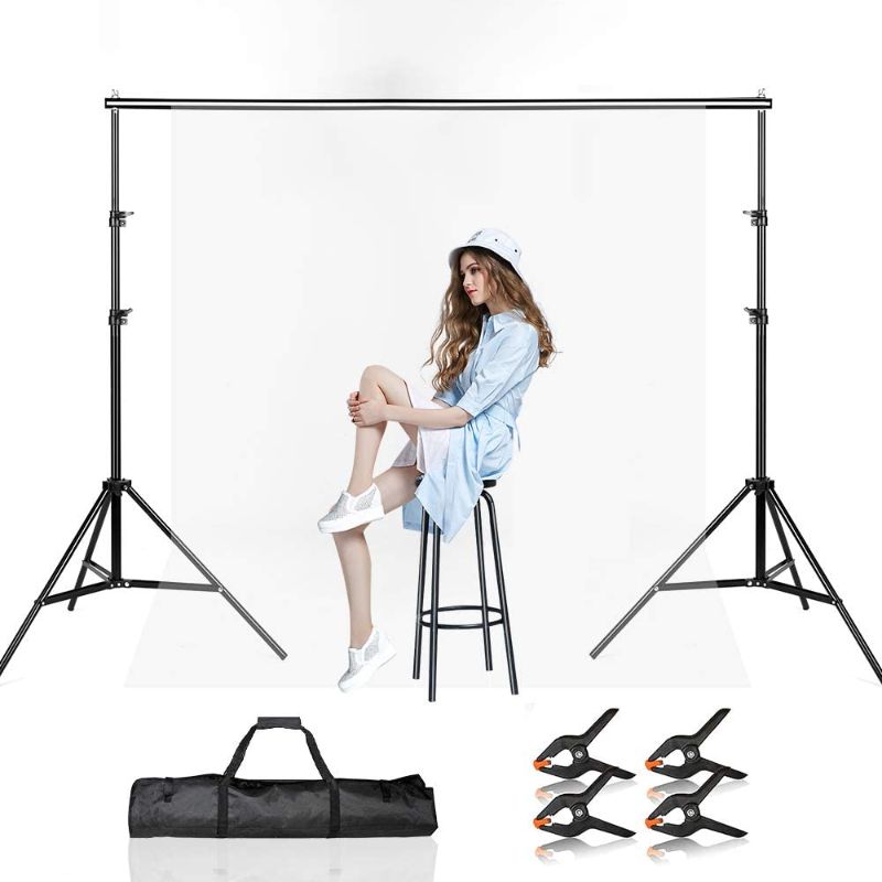 Photo 1 of **USED** 
BEIYANG Backdrop Stand,8.2FTx10FT Adjustable Photography Studio Background Support System Kit with Carrying Bag for Photo Video Shooting
