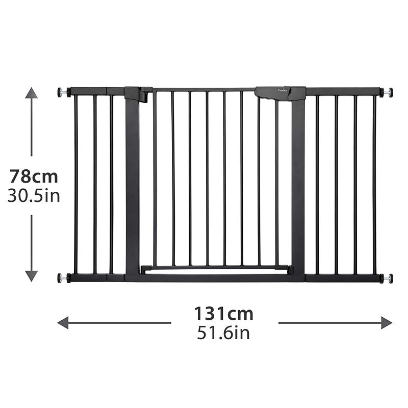 Photo 1 of Cumbor 51.6" Baby Gates Extra Wide for Stairs and Doorways, Durable Safety Dog Gate for The House, Easy Walk Thru Auto Close Baby Child Gates, Includes 2.75", 5.5" and 11" Extension, Mounting, Black