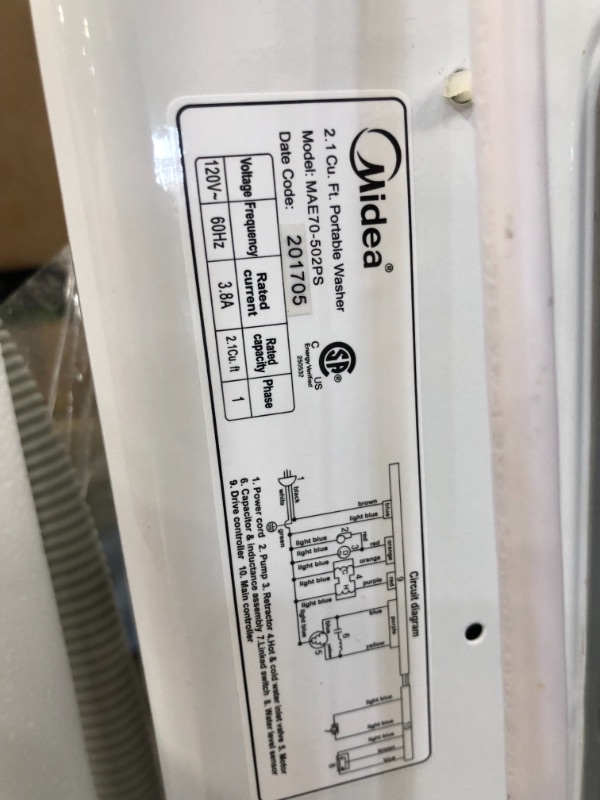 Photo 4 of midea MAE70-502PS 2.07 cu. ft. Top Loading Portable Washing Machine, White

//TESTED, POWERS ON// THE START/PAUSE BUTTON DOES NOT WORK
