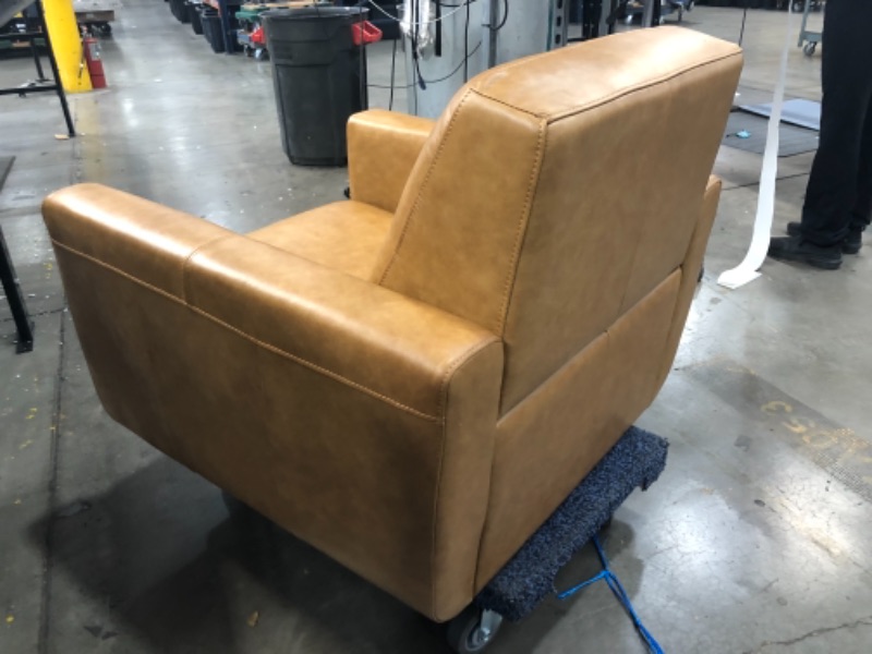 Photo 4 of *Perfect condition*
Rivet Sloane Mid-Century Modern Leather Living Room Armchair, 32.7"W, Caramel
