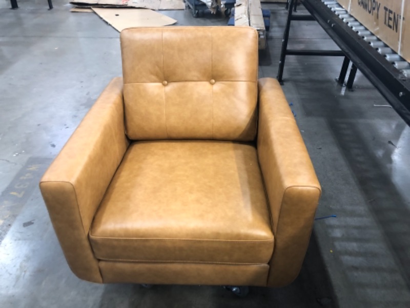 Photo 2 of *Perfect condition*
Rivet Sloane Mid-Century Modern Leather Living Room Armchair, 32.7"W, Caramel
