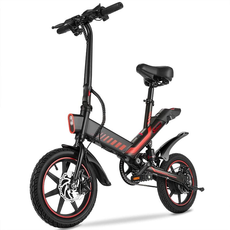 Photo 1 of Y1-12 Electric Bike, Sailnovo Electric Bicycle with 15.6mph 27Miles Electric Bikes for Adults Teens E Bike with Pedals, 14" Waterproof Folding Mini Bikes with Dual Disc Brakes, 36V 10.2Ah Battery


//TESTED, WORKING!//one key is bent