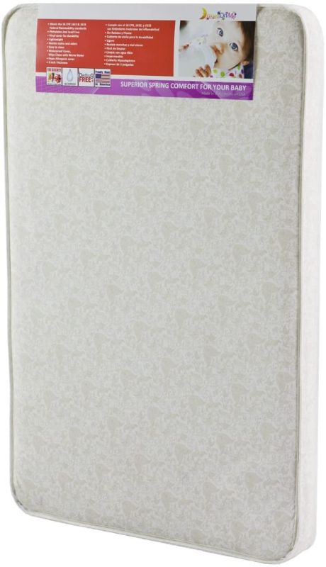 Photo 1 of Dream On Me 3 inch Rounded Corner Playard Mattress, White/Brown | Greenguard Gold Certified