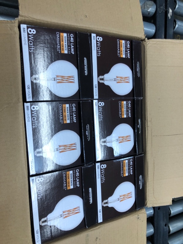 Photo 2 of Sunlite G40/LED/AQ/8W/D/CL/27K/LONG LED 2700K 120V 8 Watts 880 Lumens Globe G40 Medium (E26) Dimmable BOX OF SIX 