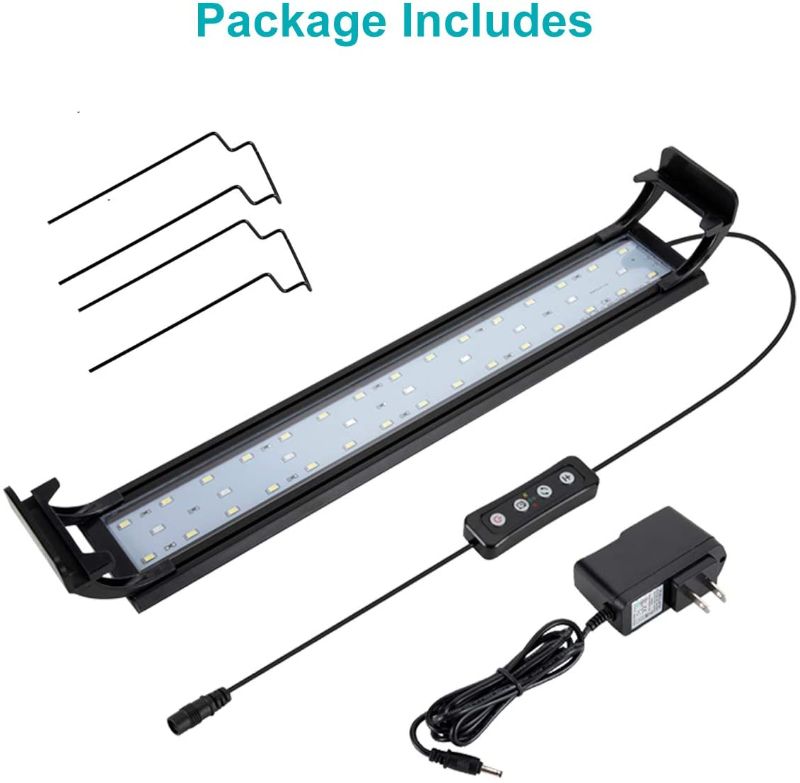 Photo 1 of hygger Adjustable Blue White LEDs Aquarium Light with Aluminum Alloy Shell Extendable Brackets?with External Controller Dimmer, for Freshwater Fish Tank
