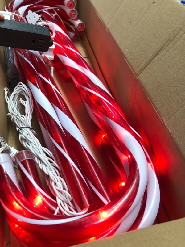 Photo 1 of Brightown Christmas Candy Cane Pathway Lights: 10 Pack 28" (Include Stakes) Lighted Candy Cane Christmas Decorations, UL Listed for
