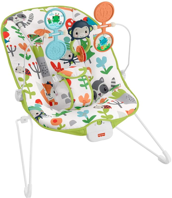 Photo 1 of  Fisher-Price Baby's Bouncer – Forest Explorers, Baby Bouncing Chair for Soothing and Play for Newborns and Infants
