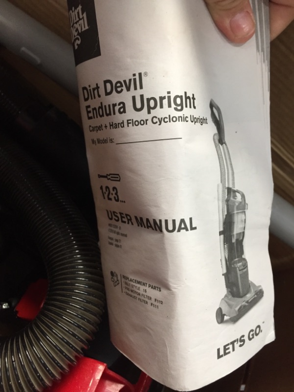 Photo 2 of Dirt Devil Endura Reach Bagless Upright Vacuum Cleaner, UD20124
