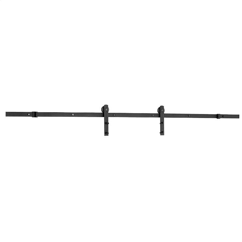 Photo 1 of Amazon Basics AB-BDH103 Shape Hanger, 8-Foot, Black Sliding Barn Door Hardware Kit
